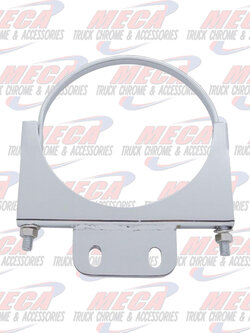 EXHAUST CLAMP CHROME 6" W/ HOLDING PLATE