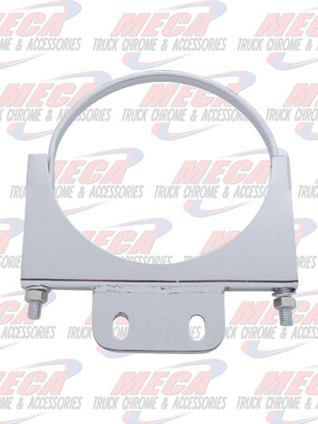 EXHAUST CLAMP CHROME 6" W/ HOLDING PLATE