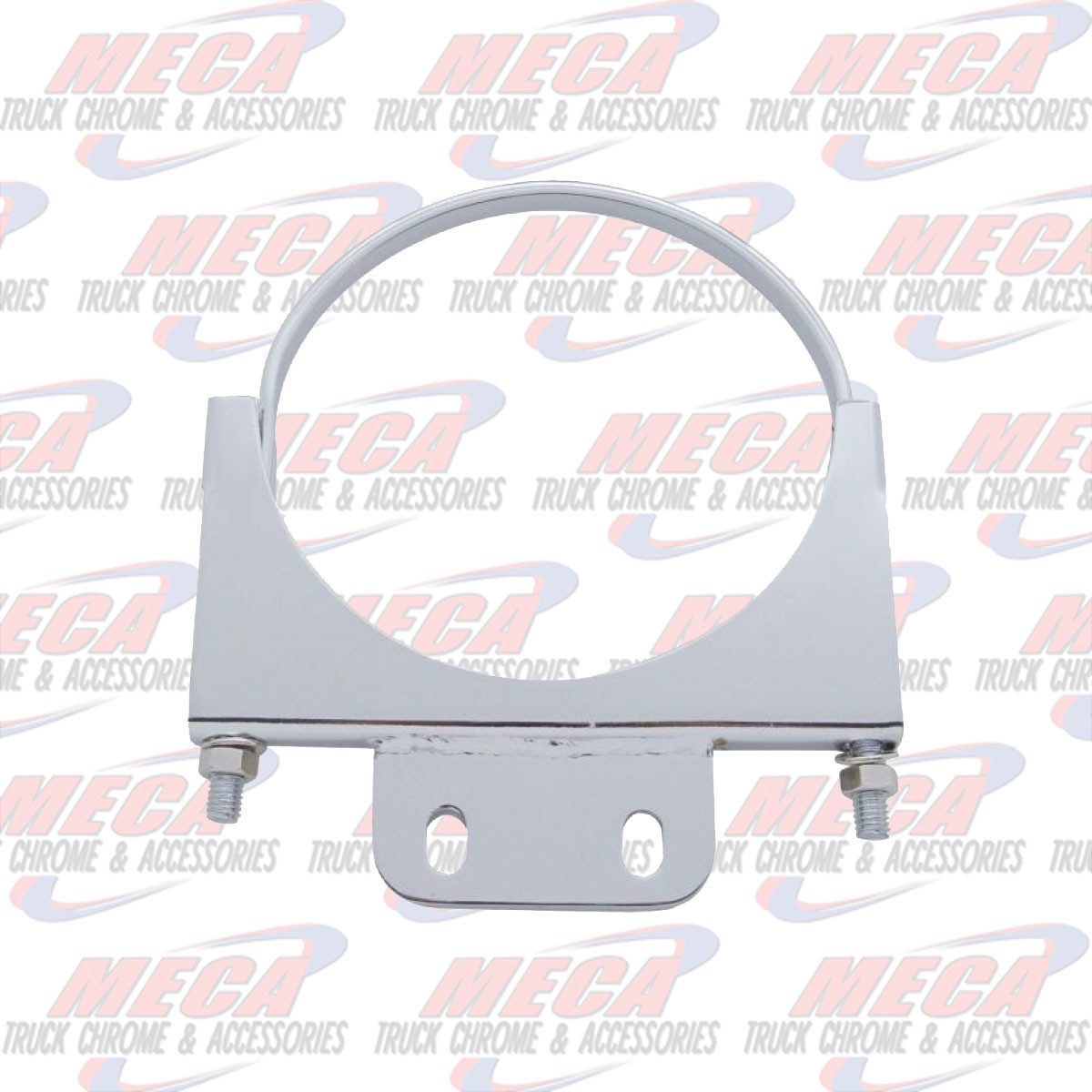 EXHAUST CLAMP CHROME 6" W/ HOLDING PLATE
