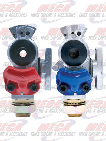 GLAD HAND BLUE WITH MANUAL SHUTOFF VALVE 1/2" HOSE