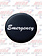 GLOSSY STICKER 'EMERGENCY' BLACK