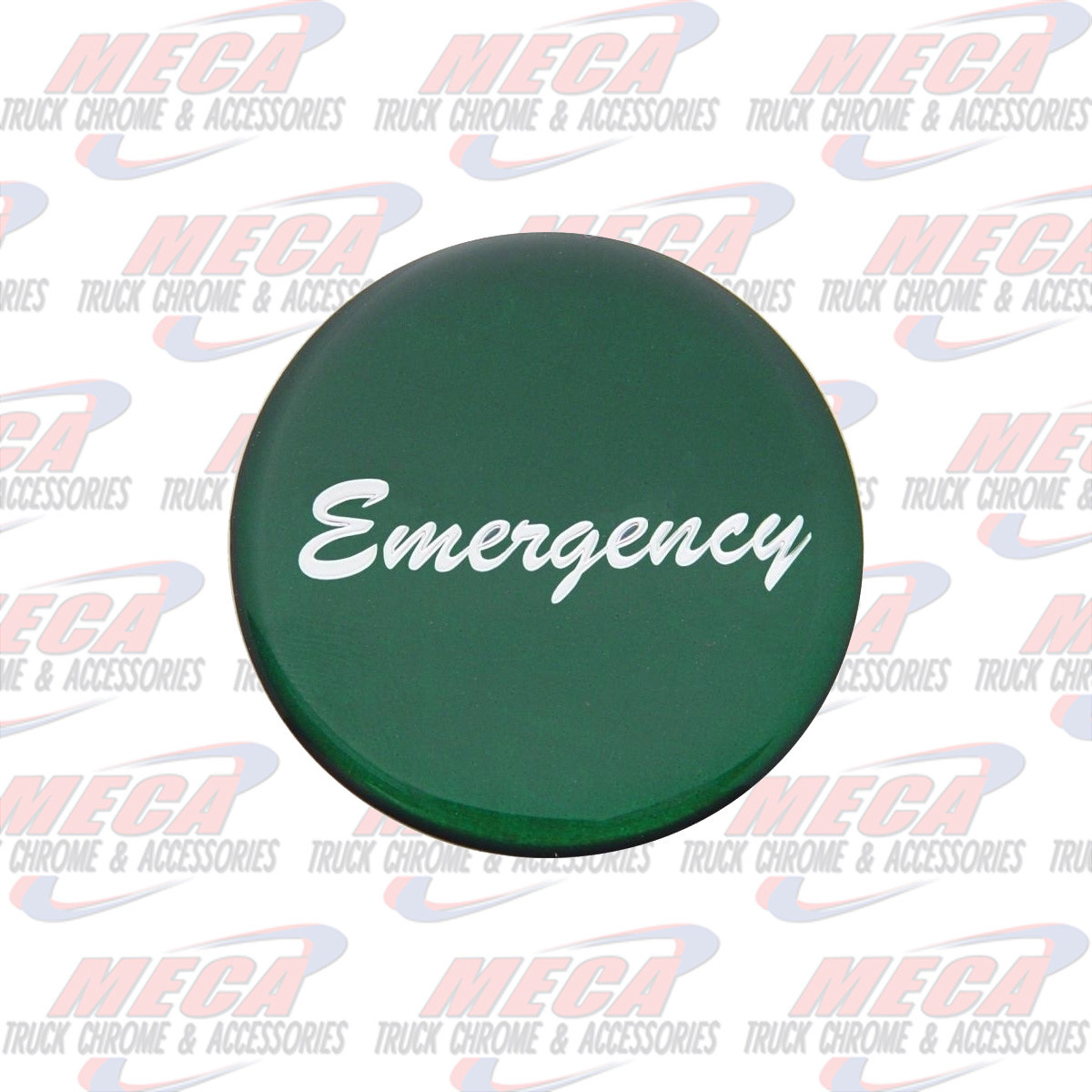 GLOSSY STICKER 'EMERGENCY' GREEN