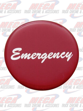 GLOSSY STICKER 'EMERGENCY' RED