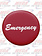 GLOSSY STICKER 'EMERGENCY' RED