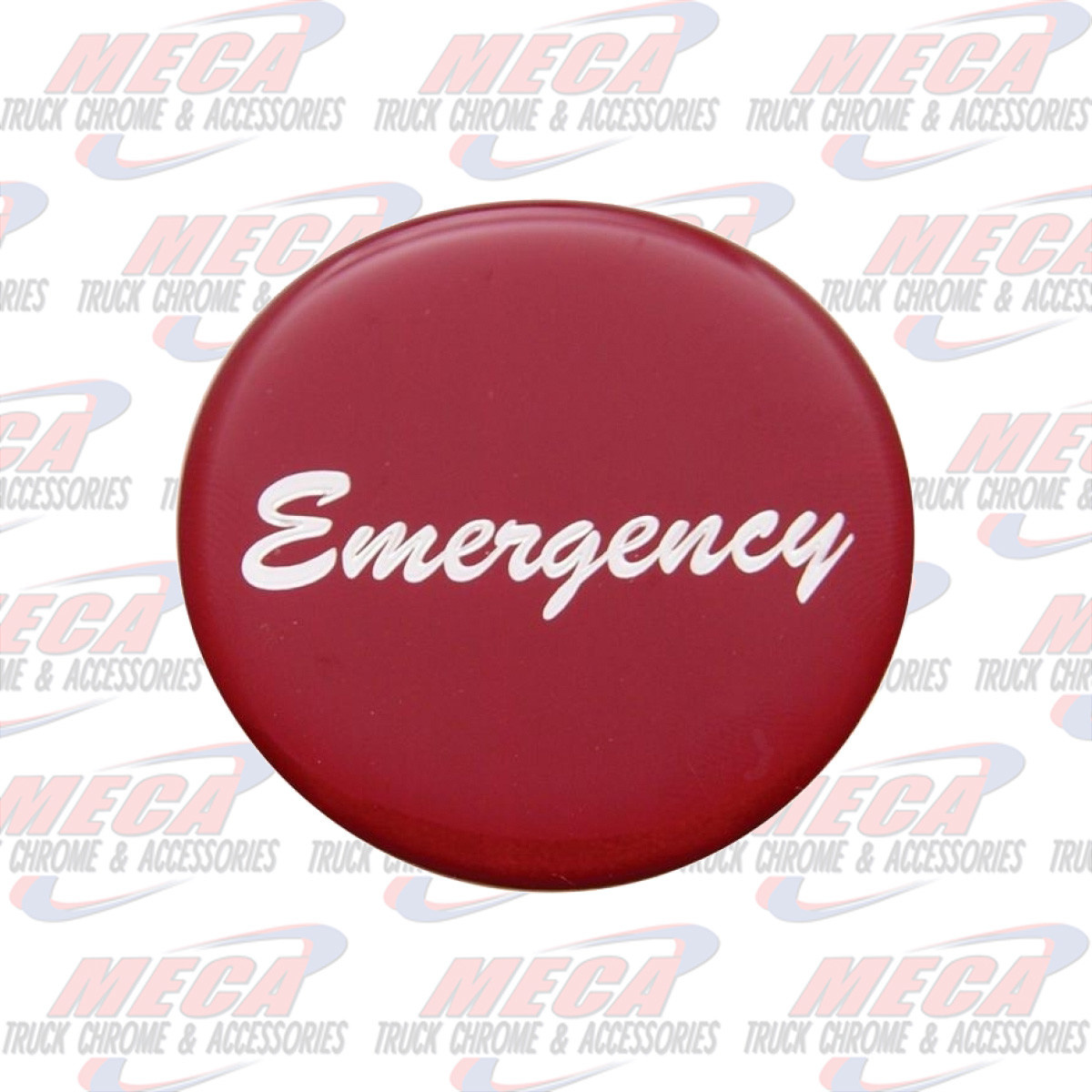 GLOSSY STICKER 'EMERGENCY' RED