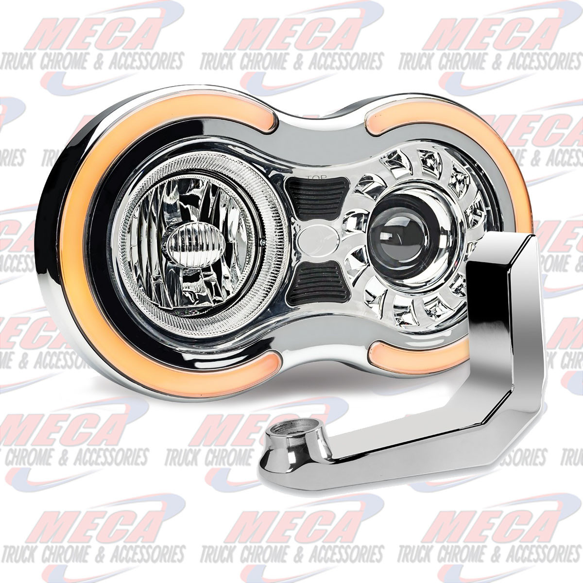 HEADLIGHT PB ASSEMBLY DOUBLE ROUND 5.75'' RETRO DRIVER W/ BRACKETS