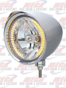 HEADLAMP MOTORCYCLE CHOPPER STYLE W/ AMBER LEDS