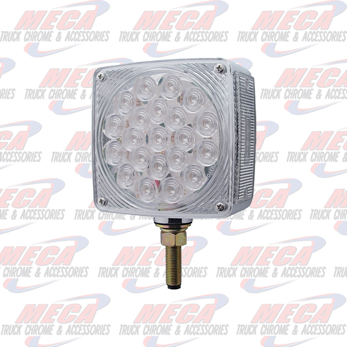 HOOD FENDER LED LIGHT ONE BOLT CHROME AMB/AMB CLEA