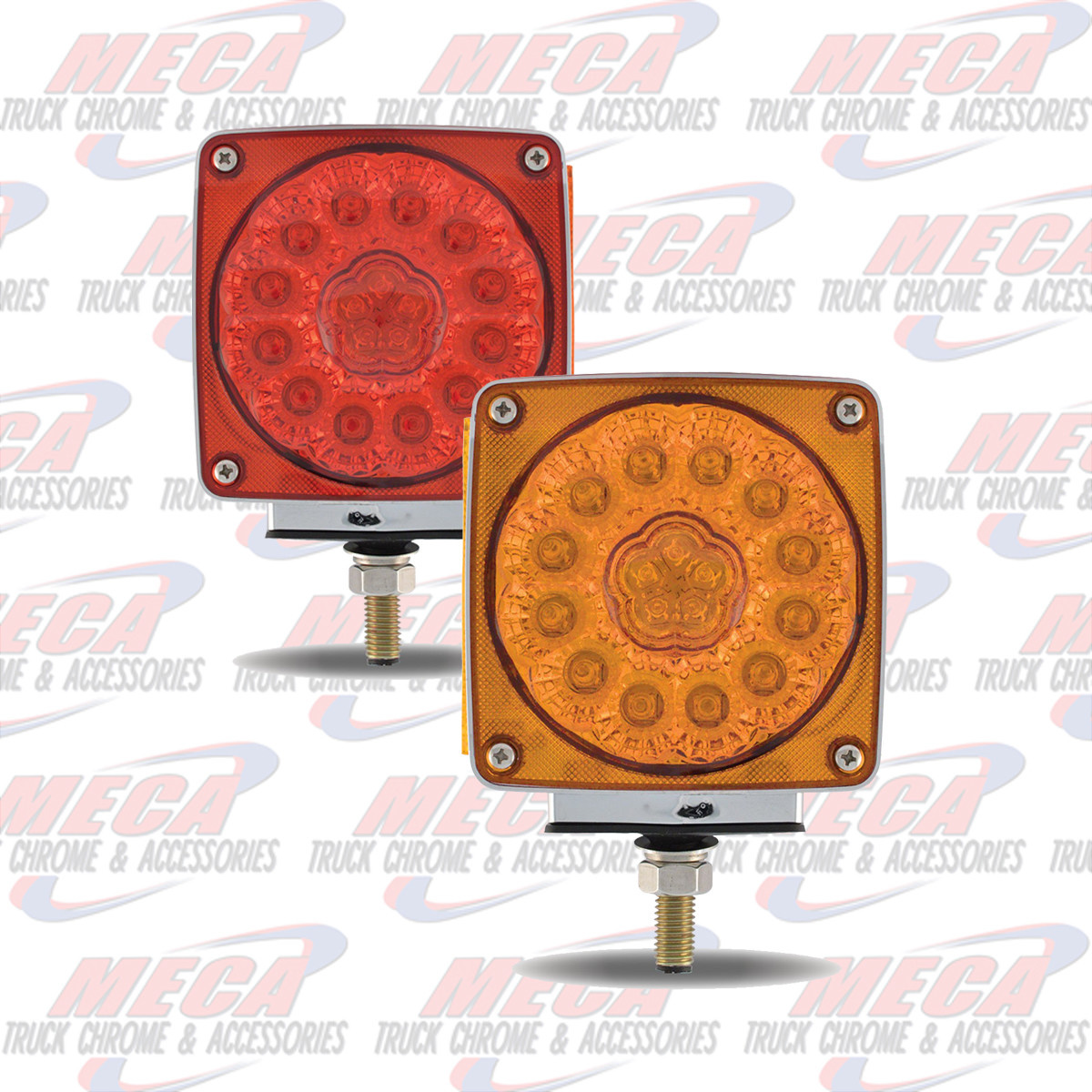 HOOD FENDER LED LIGHT ONE BOLT CHROME RED/AMB RIGH