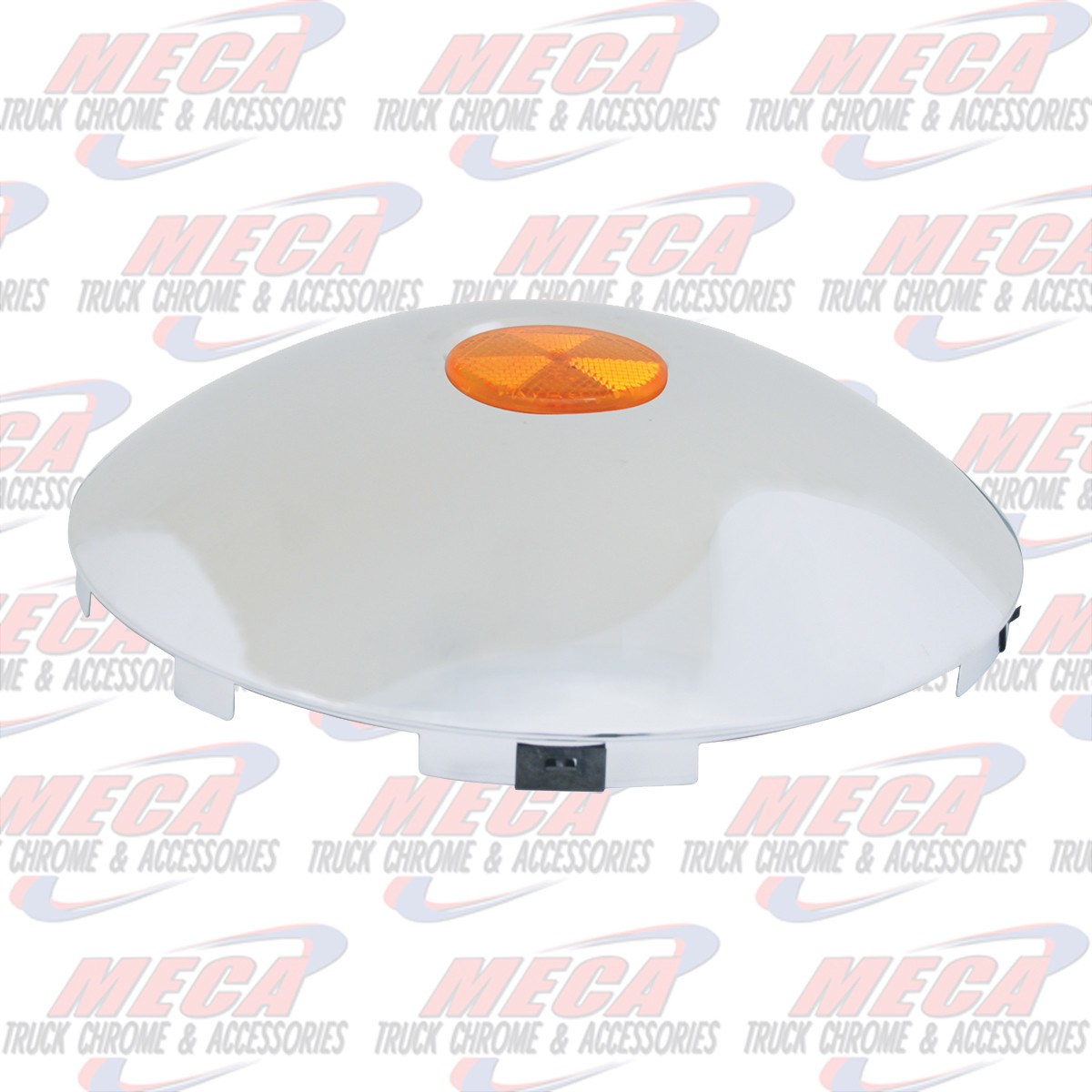 CR UNIV. FRONT HUB CAP W/AMBER REF., 1" LIP, 6 NOTCHES