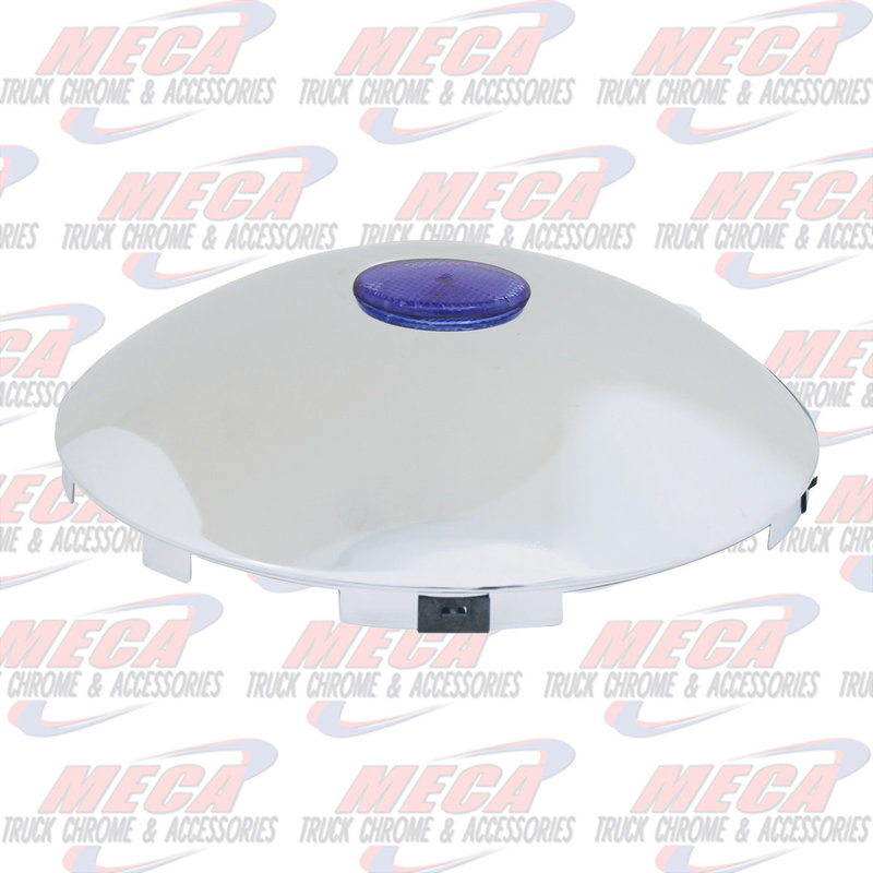 CR. UNIV. FRONT HUB CAP W/BLUE REF., 1" LIP, 6 NOTCHES