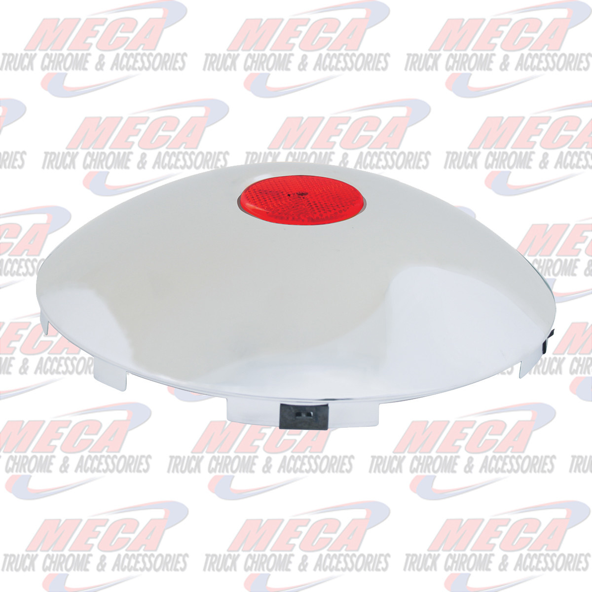 CR. UNIV. FRONT HUB CAP W/RED REF., 1" LIP, 6 NOTCHES