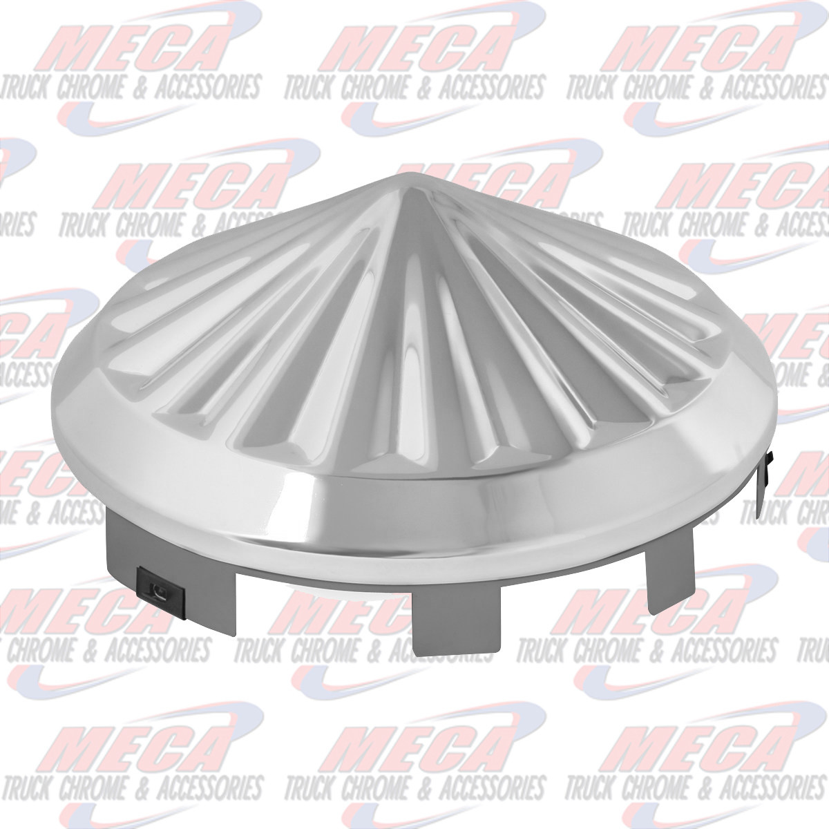 HUBCAP 7/16'' FRONT 6 NOTCH SS W/ REFLECTING RIPPLE