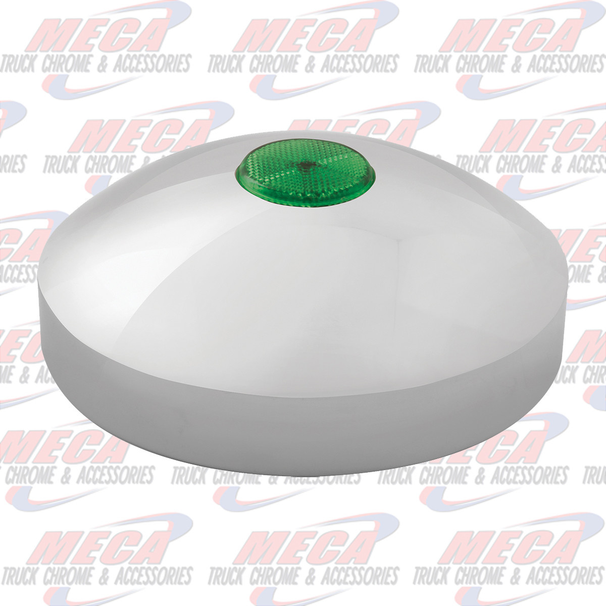 8" I.D. CR. REAR HUB CAP W/GREEN REFLECTOR