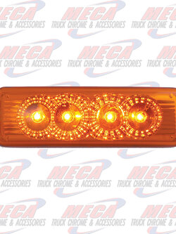 RECT. SPYDER AMBER 4 LED LIGHT AMBER LENS