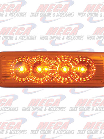 RECT. SPYDER AMBER 4 LED LIGHT AMBER LENS