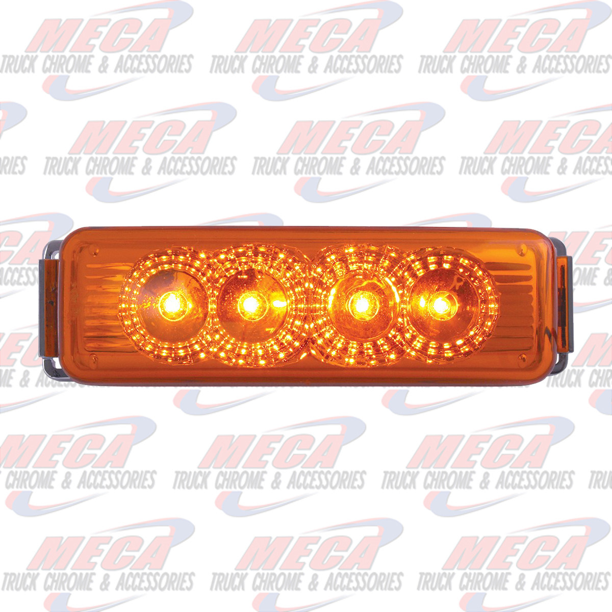 RECT. SPYDER AMBER 4 LED LIGHT AMBER LENS