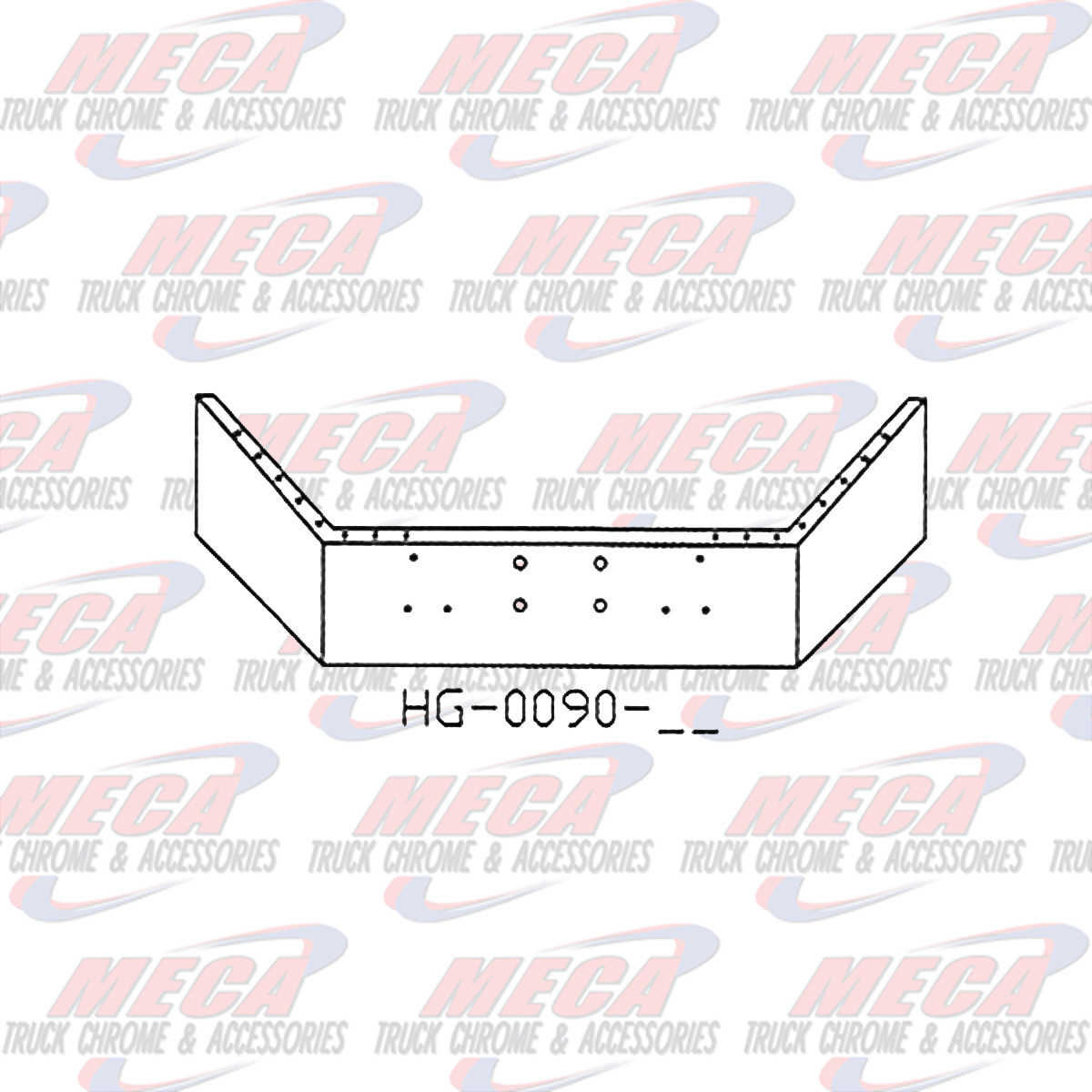 VALLEY CHROME BUMPER PB 378 & 357 16'' CHROME W/ 4 HOLES FOR WINCH