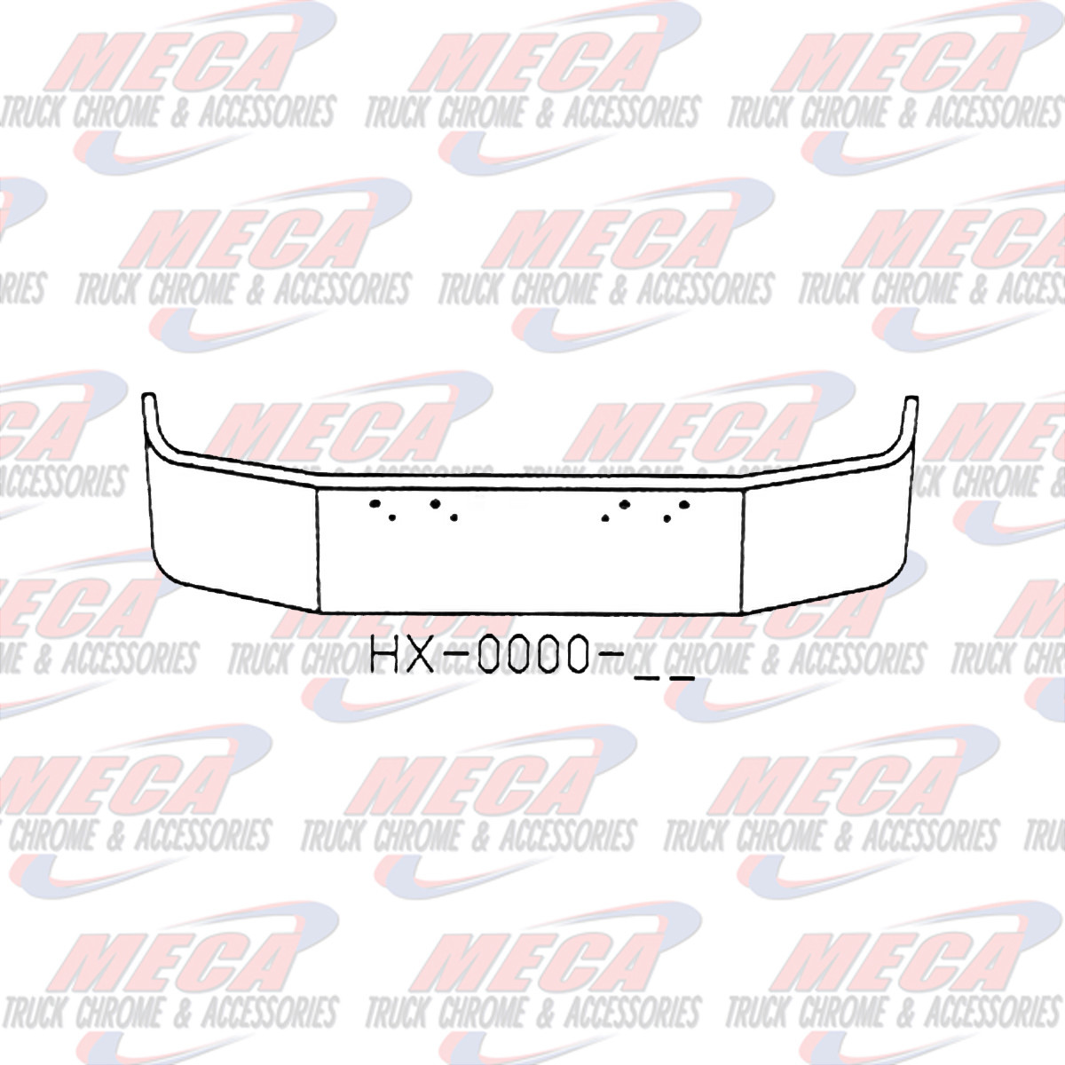 VALLEY CHROME BUMPER PB 367 & 567 16'' CHROME W/ MNTG HOLES ONLY