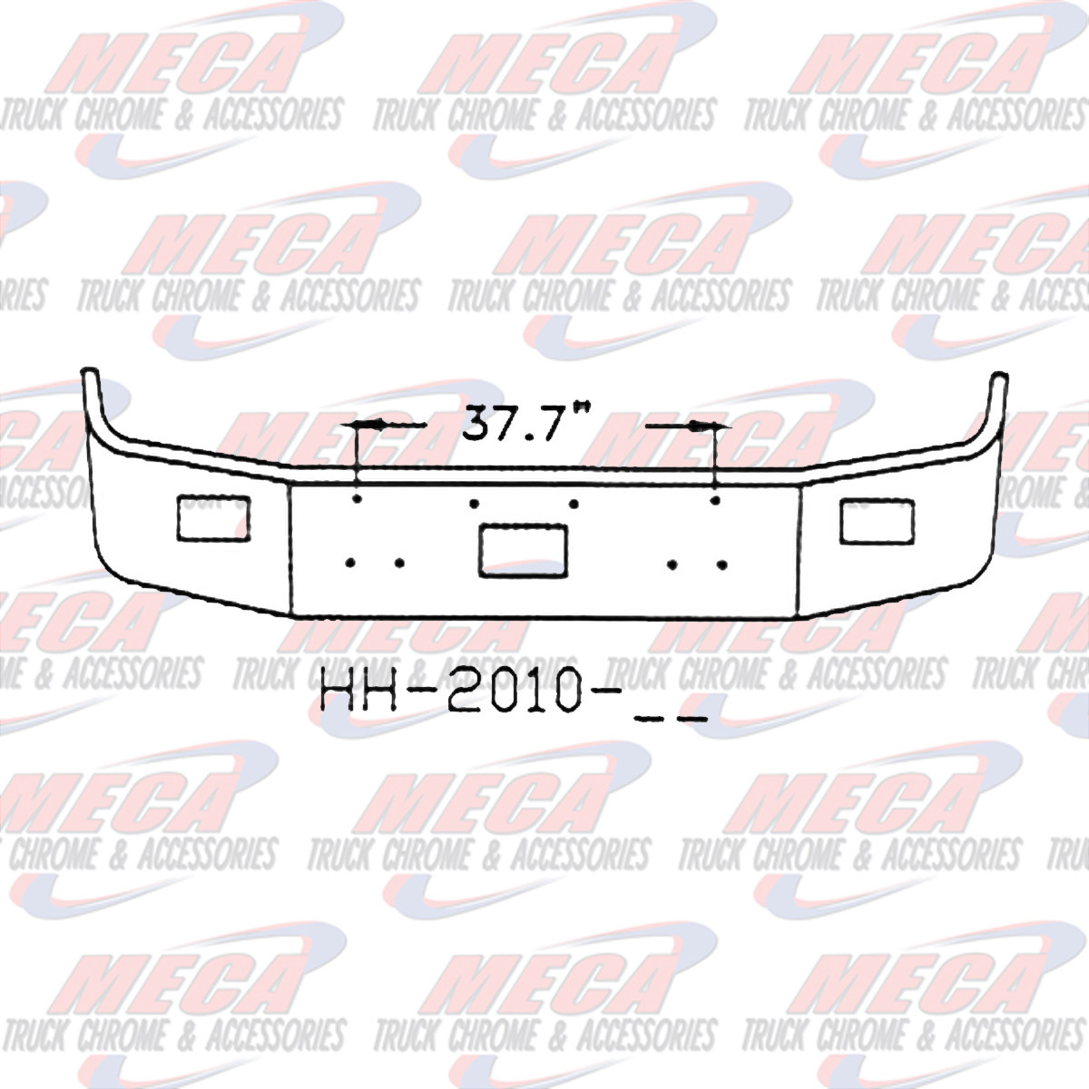 VALLEY CHROME BUMPER PB 377 18'' S/S SETBACK, TOW, FOG HLS