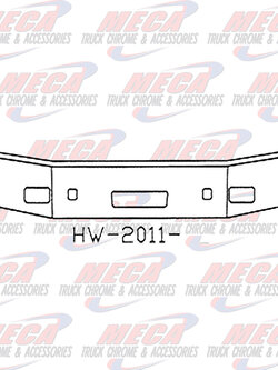 VALLEY CHROME BUMPER PB 384 2008+ 16'' W/ TOW STEP FOG