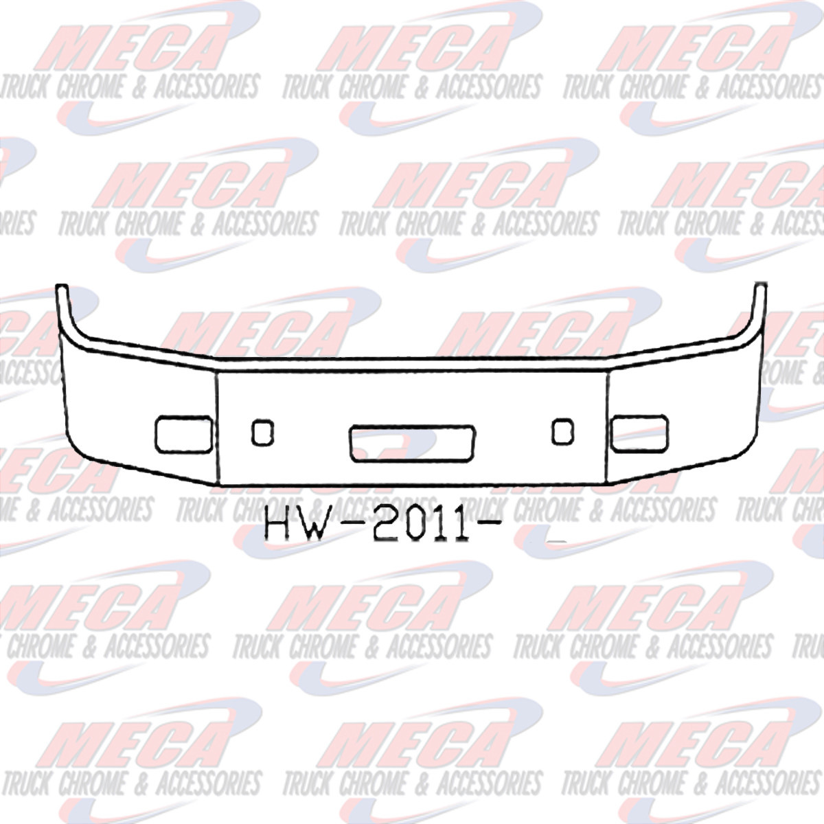 VALLEY CHROME BUMPER PB 384 2008+ 16'' W/ TOW STEP FOG