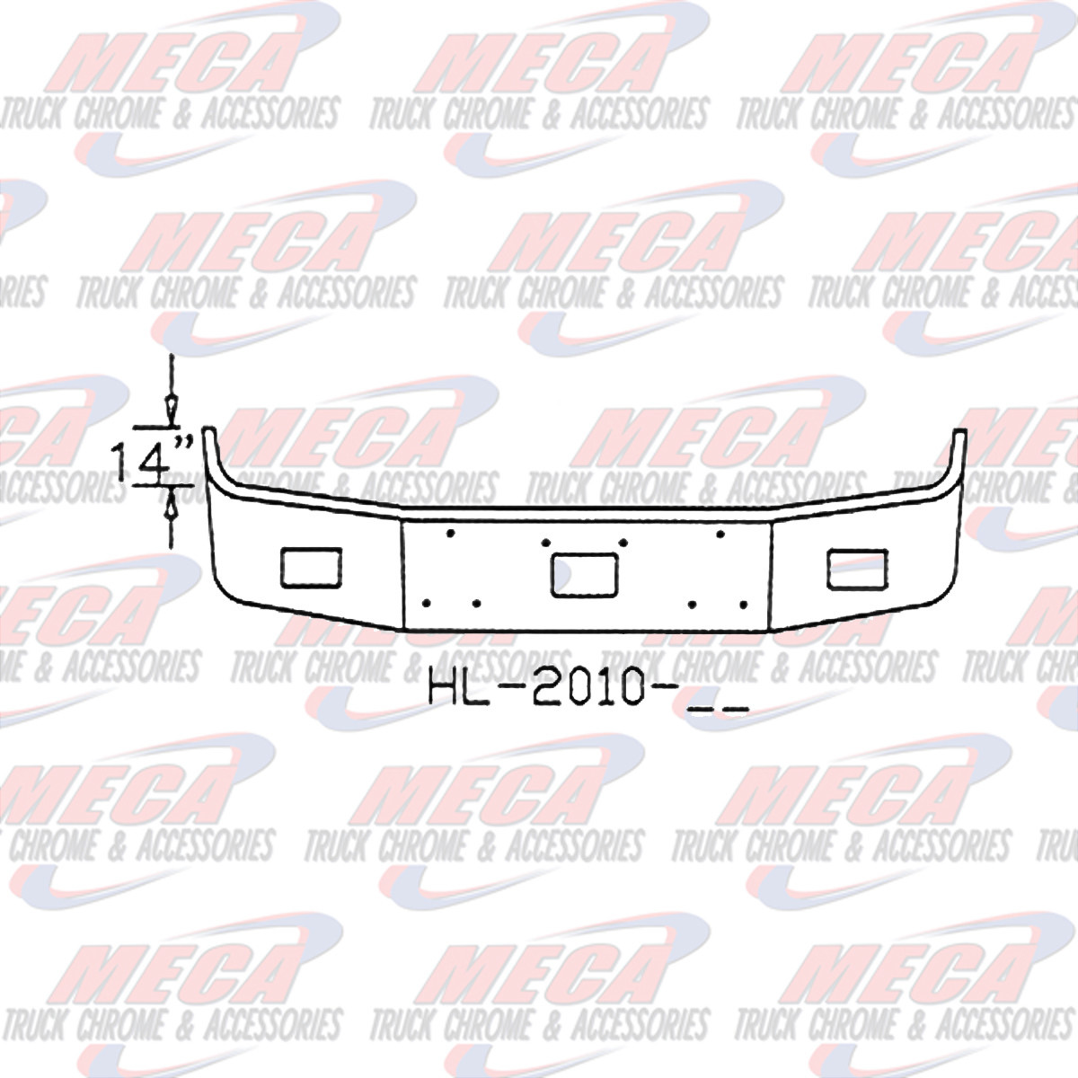 VALLEY CHROME BUMPER PB 385 16'' TOW, FOG 33" MNT HOLE TO MNT HOLE