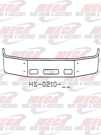 VALLEY CHROME BUMPER PB 387 20'' S/S 2002-2011 SETBACK  W/ TOW & STEP