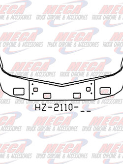 VALLEY CHROME *** Discontinued *** BUMPER PB 579 20'' S/S W/ 4 TOWS & 2 RECT FOG LTS