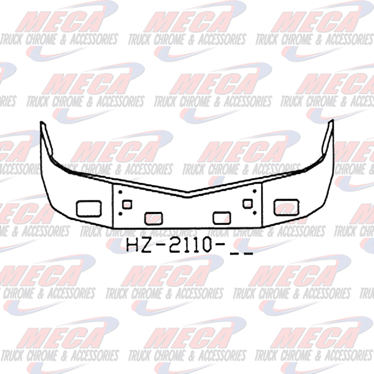 VALLEY CHROME *** Discontinued *** BUMPER PB 579 20'' S/S W/ 4 TOWS & 2 RECT FOG LTS