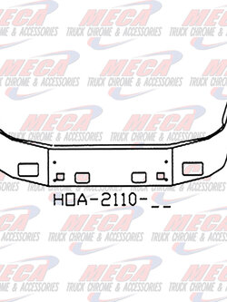 VALLEY CHROME BUMPER PB 587 20'' S/S W/ 4 TOWS & 2 RECT FOG LTS