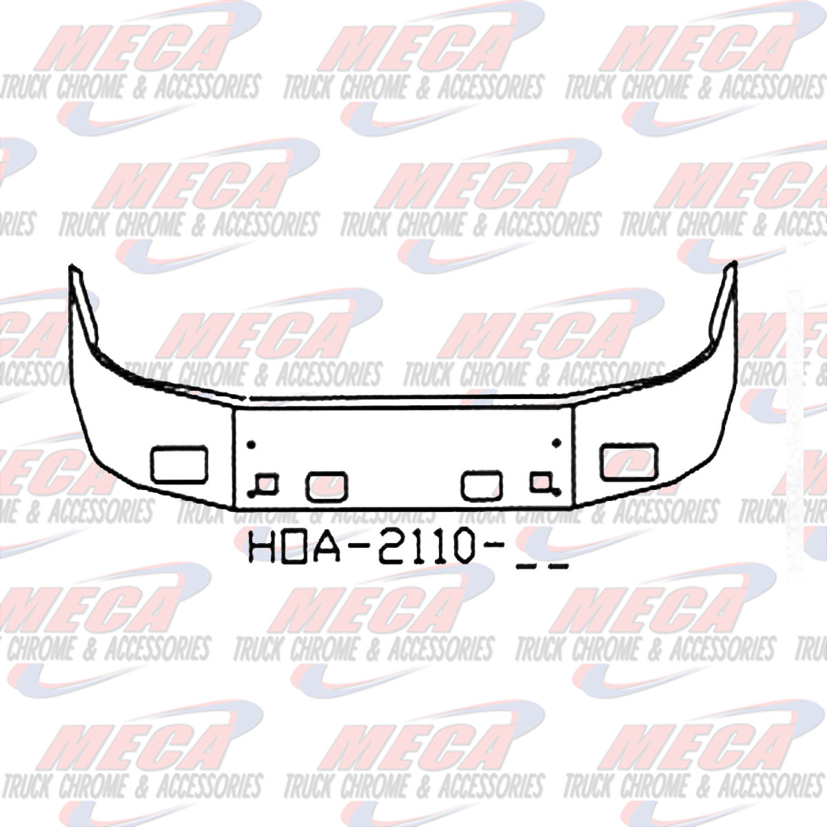 VALLEY CHROME BUMPER PB 587 20'' S/S W/ 4 TOWS & 2 RECT FOG LTS