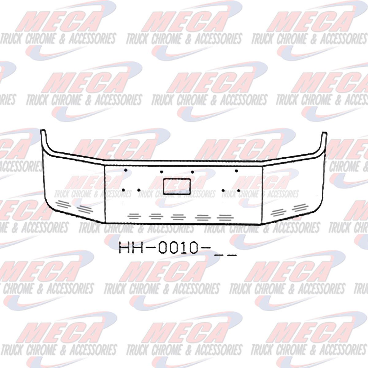 VALLEY CHROME BUMPER PB 377 20'' SS SETBACK, TOW HOLE ONLY 11 BBL