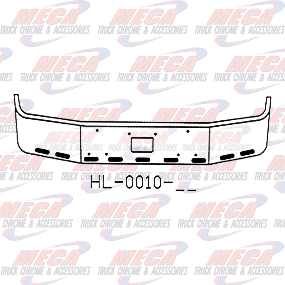 VALLEY CHROME BUMPER PB 385 16'' TOW & 9 OVAL LGT HLS