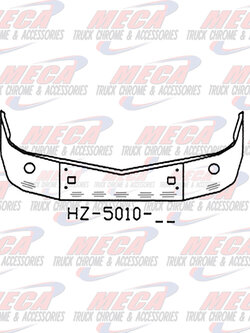 VALLEY CHROME BUMPER PB 579 16'' CHROME TOW, RADAR ROUND HOLE, 7 BB LIGHTS SETBACK