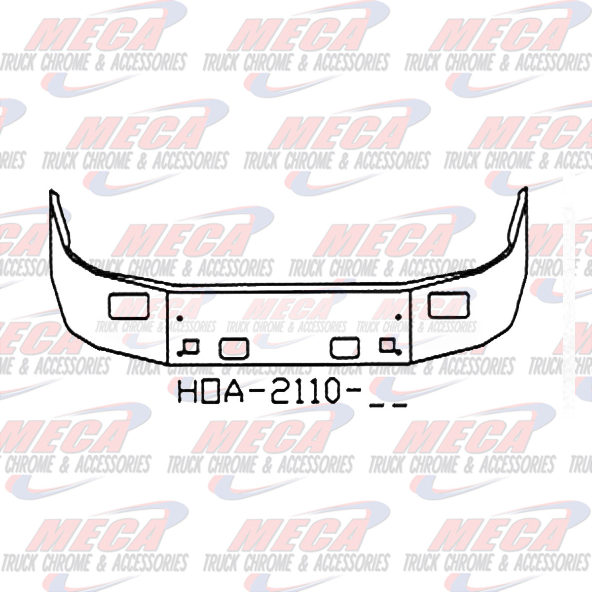 VALLEY CHROME BUMPER PB 587 20'' S/S W/ 4 TOWS & 2 RAISED RECT FOG