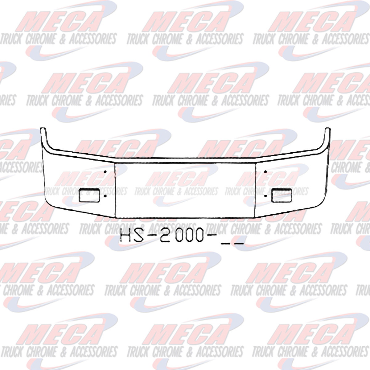 VALLEY CHROME BUMPER PB 387 20'' SS 2002-2011 SETBACK W/FOG ONLY