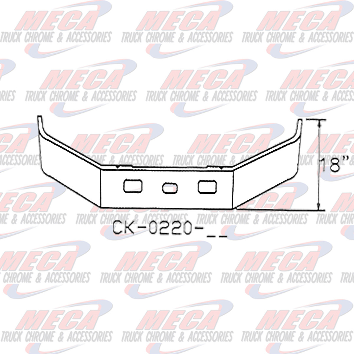 VALLEY CHROME BUMPER FL 50 60 70 80  MIDRANGE 18'' CHROM FOG STEP