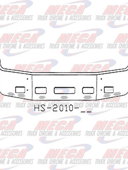 VALLEY CHROME BUMPER PB 387 20'' 2002+ SETBACK SS FOG TOW & 7 BB LTS