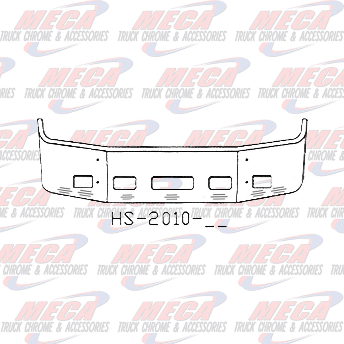 VALLEY CHROME BUMPER PB 387 20'' 2002+ SETBACK SS FOG TOW & 7 BB LTS