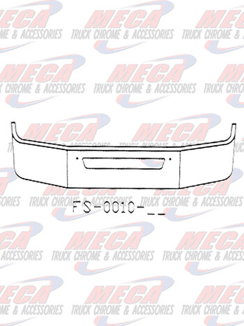 VALLEY CHROME BUMPER KW T270 T370 16'' W/ AIR FLOW HOLE ONLY