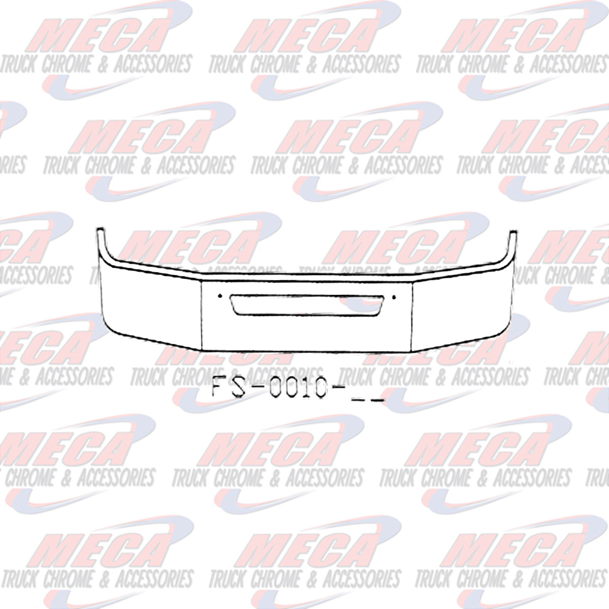 VALLEY CHROME BUMPER KW T270 T370 16'' W/ AIR FLOW HOLE ONLY