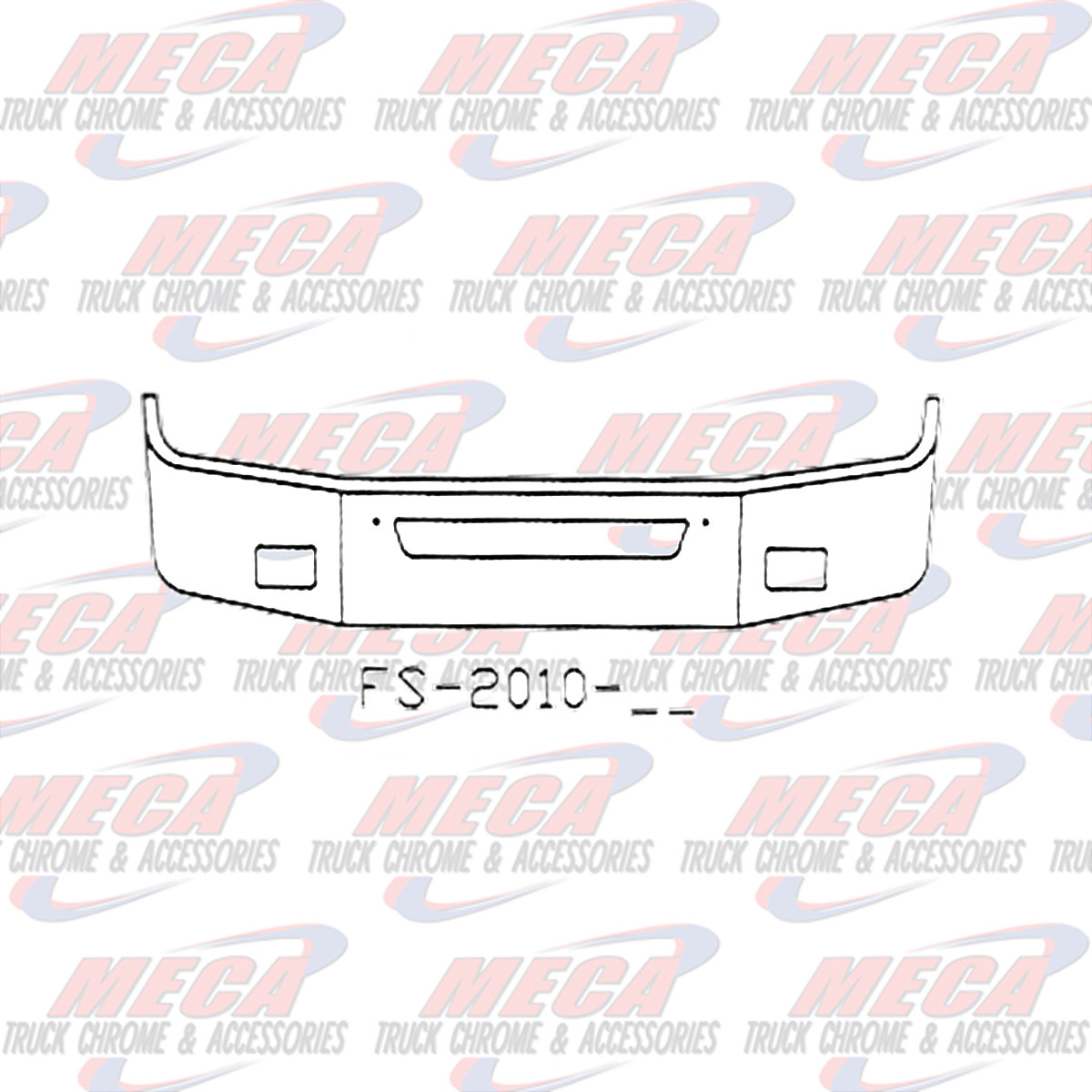 VALLEY CHROME BUMPER KW T270 T370 18'' W/ FOG & VENT HOLES