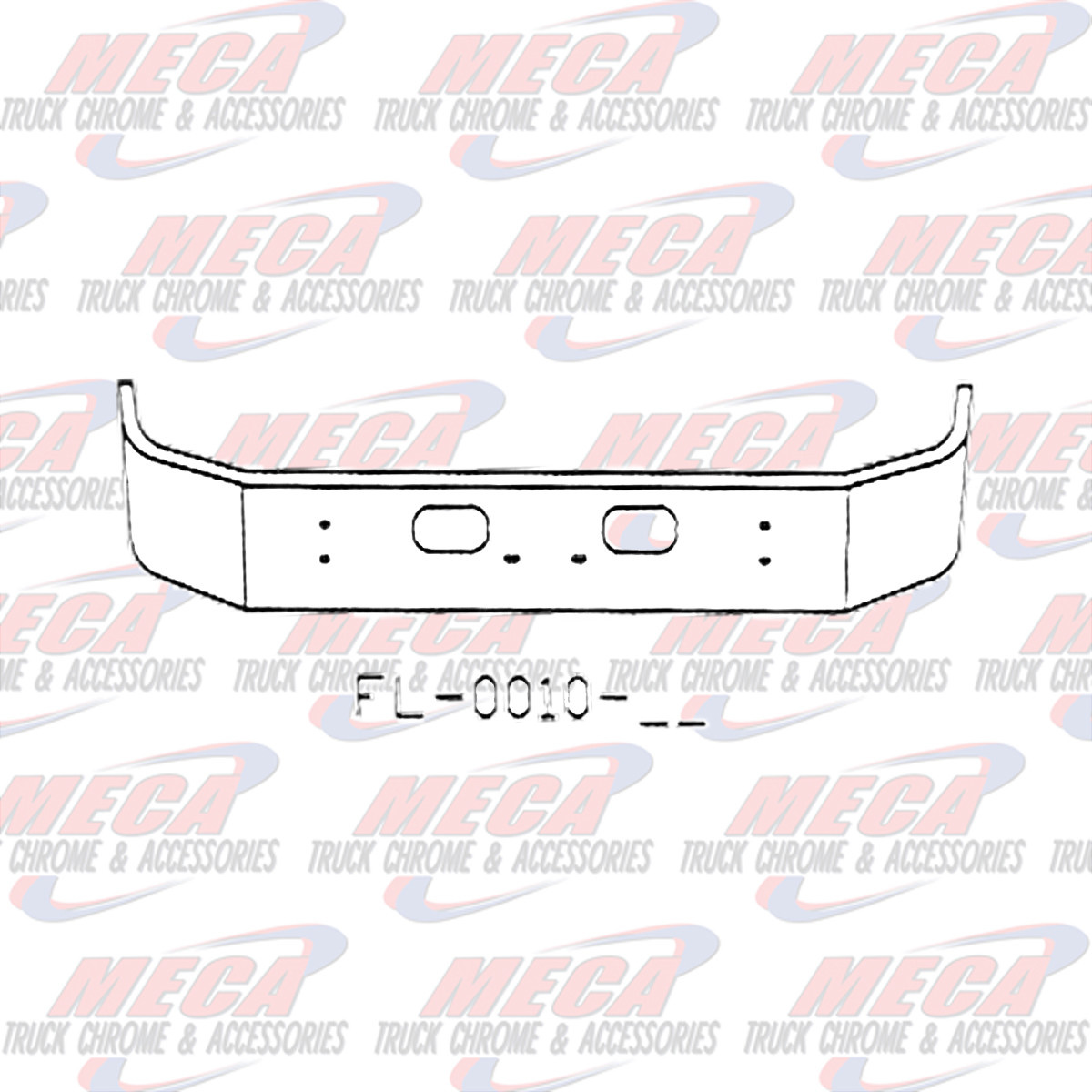 VALLEY CHROME BUMPER KW T300 S/S 13.5'' SET FWD W/TOW -RND HL