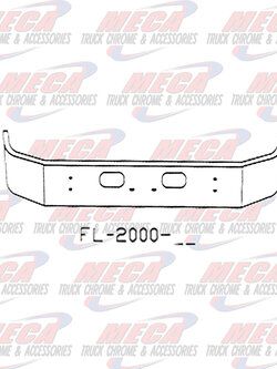 VALLEY CHROME BUMPER KW T300 16'' SET FWD W/ SQD TOW & LIC HOLES