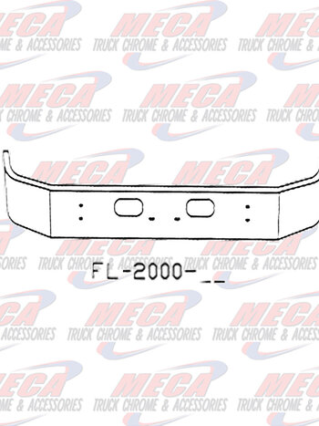 VALLEY CHROME BUMPER KW T300 16'' SET FWD W/ SQD TOW & LIC HOLES