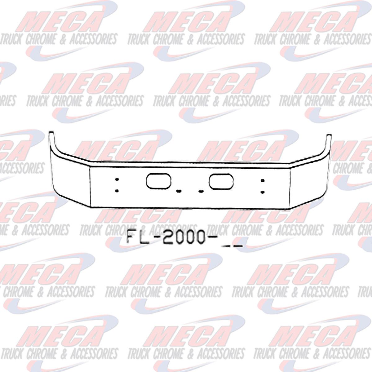 VALLEY CHROME BUMPER KW T300 16'' SET FWD W/ SQD TOW & LIC HOLES