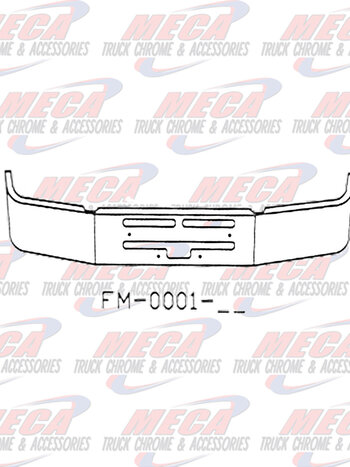 VALLEY CHROME BUMPER KW T400 20'' S/S AIR FLOW HOLES INCLUDES TOW & STEP