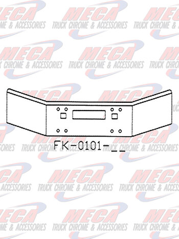 VALLEY CHROME BUMPER KW T450 14'' TAPERED OPEN END TOW, STEP