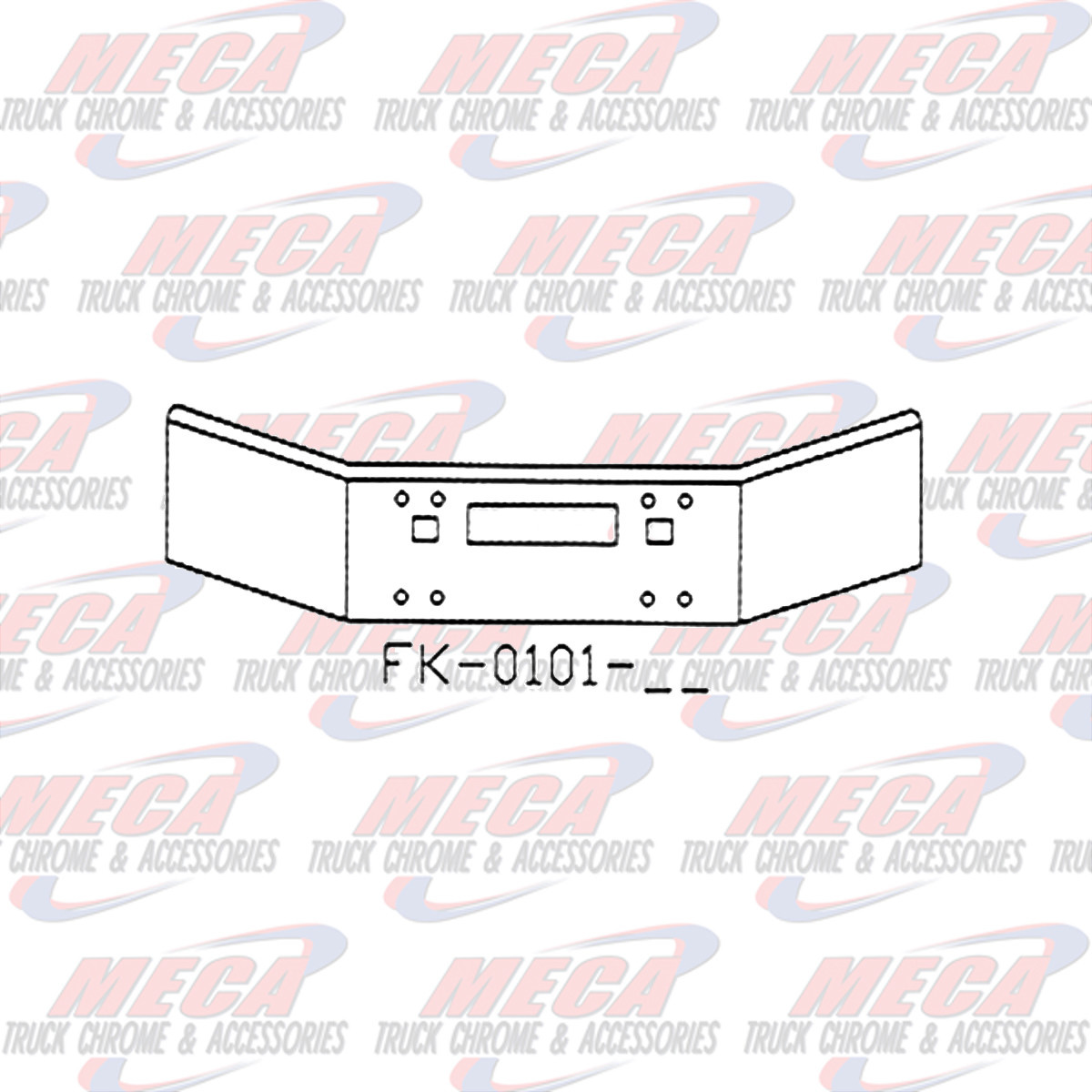 VALLEY CHROME BUMPER KW T450 14'' TAPERED OPEN END TOW, STEP